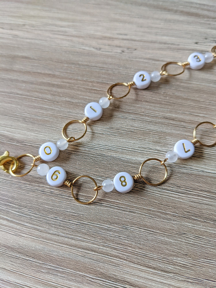 Chain row counter(段数リング)専用ケース付き・太径用:ホワイトジェード